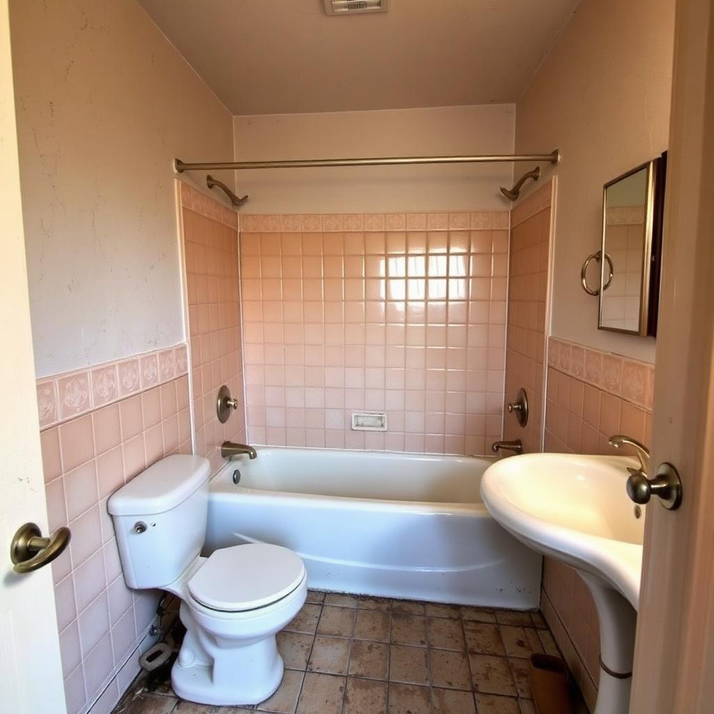 1990s tub converted to walk-in shower — before in Scottsdale